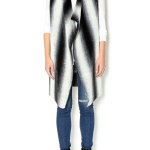 Black and white faux fur vest